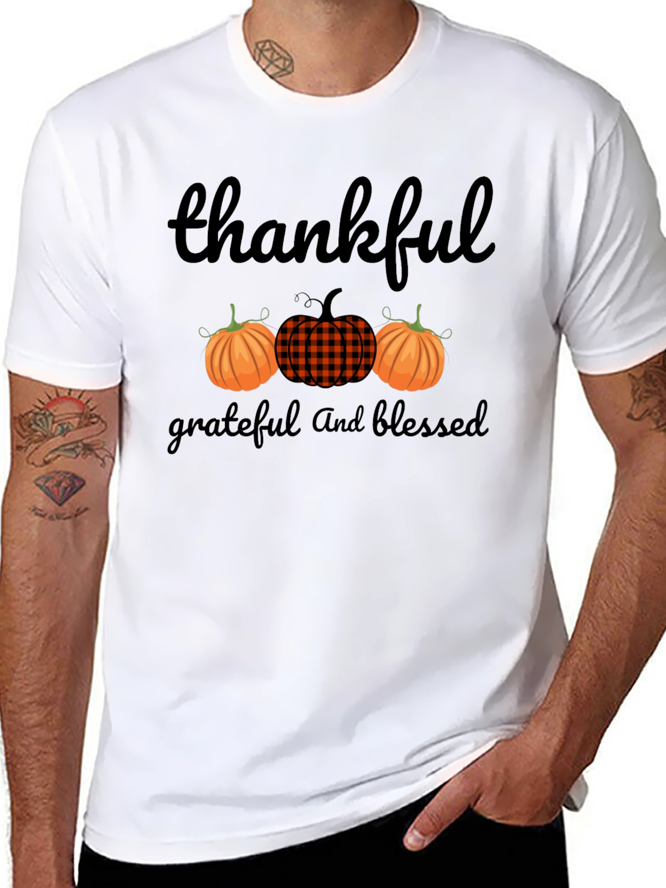 Thankful Grateful and Blessed Graphic Tee