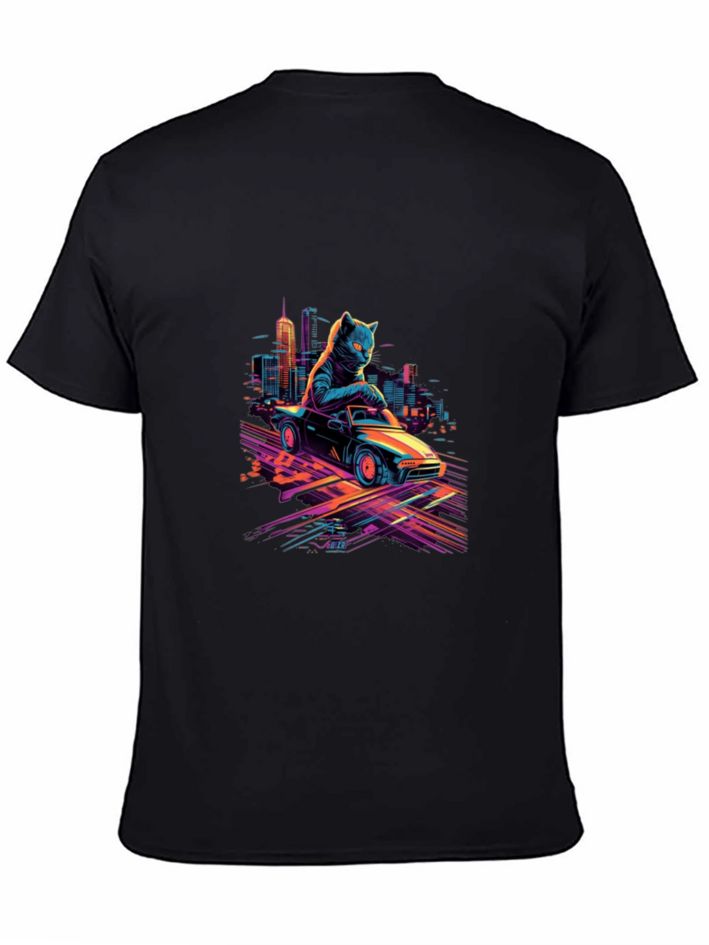 Cool Cat Car T-Shirt - Retro Style