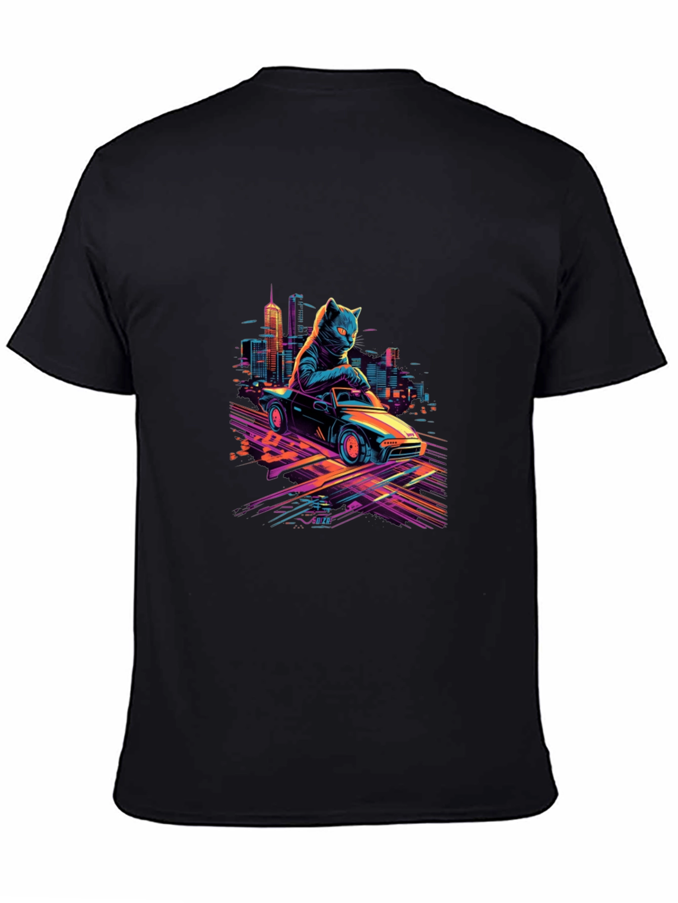 Cool Cat Car T-Shirt - Retro Style