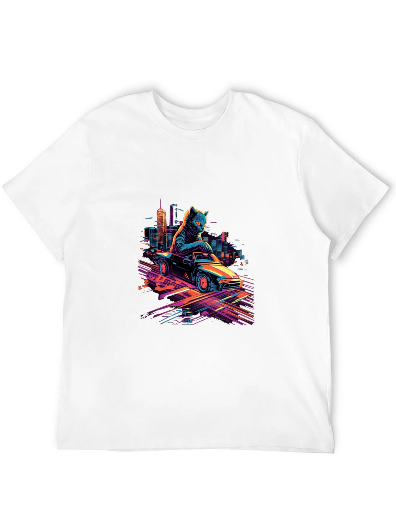 Cool Cat Car T-Shirt - Retro Style