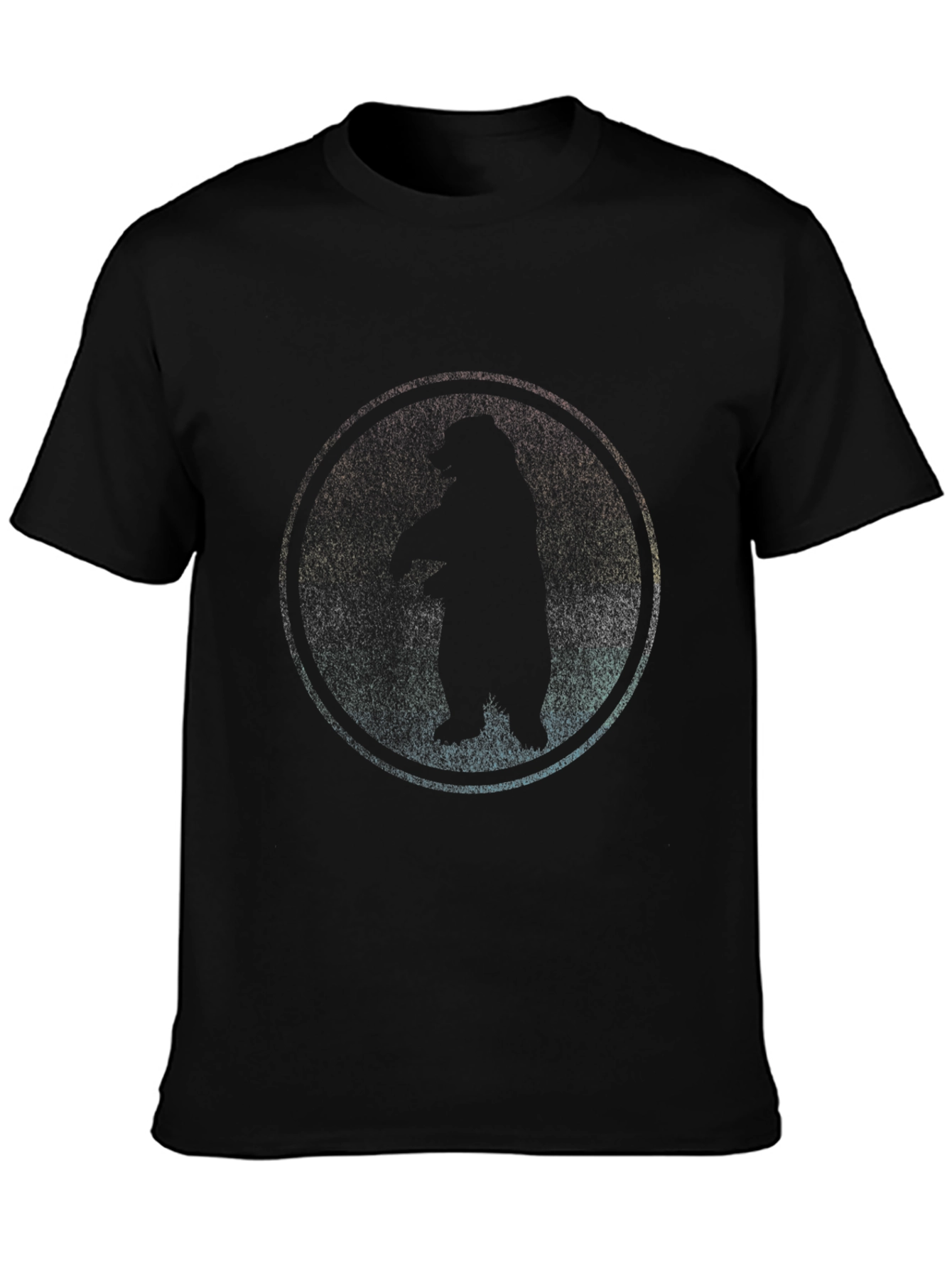Cool Bear Silhouette Graphic Black T-Shirt