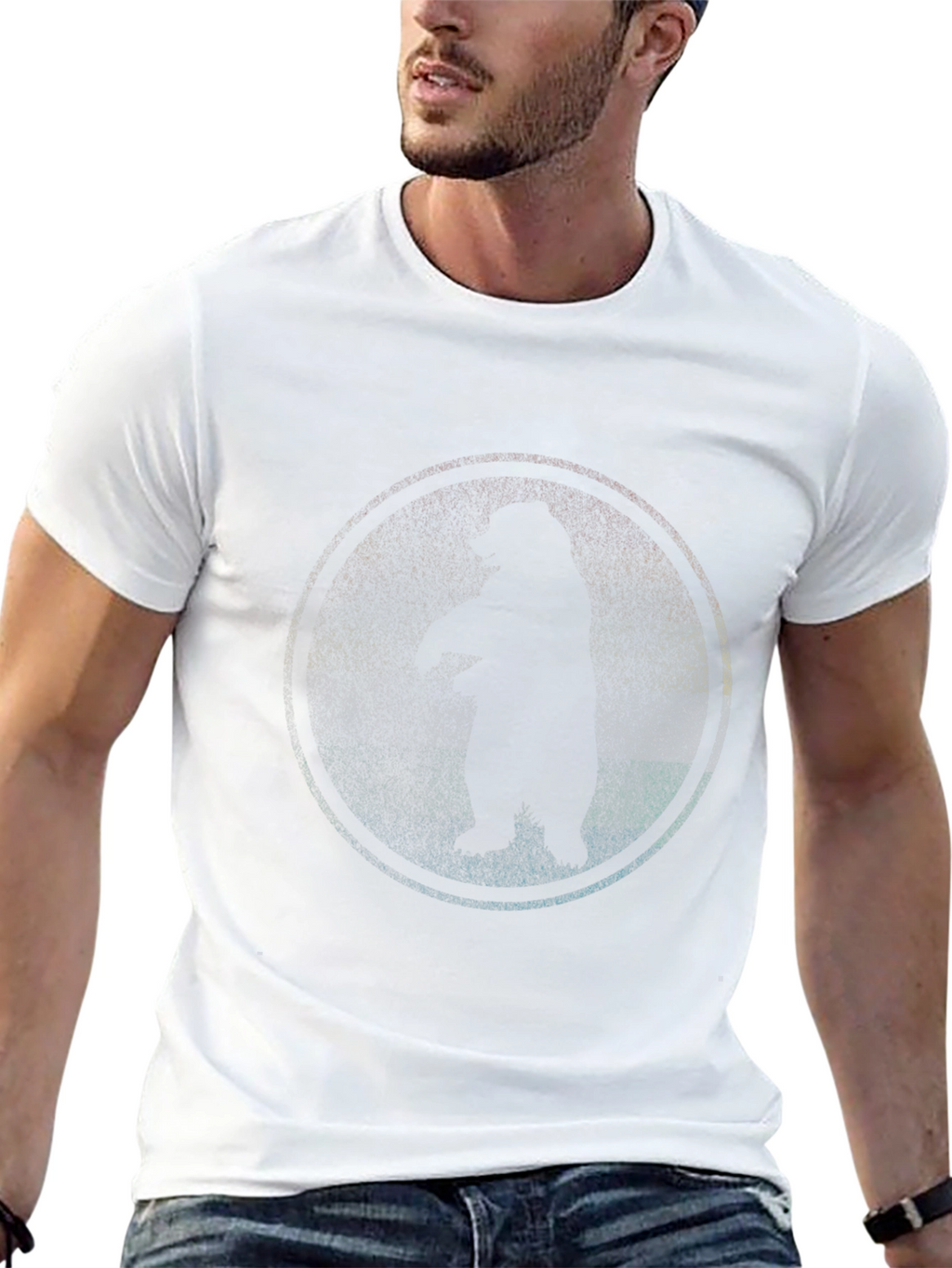 Cool Bear Silhouette Graphic Black T-Shirt