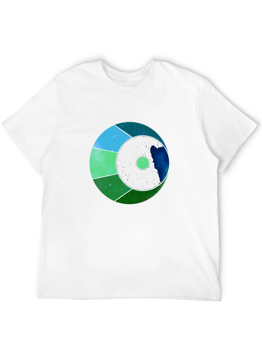 Cosmic Circle Graphic Tee - Modern Galaxy Design