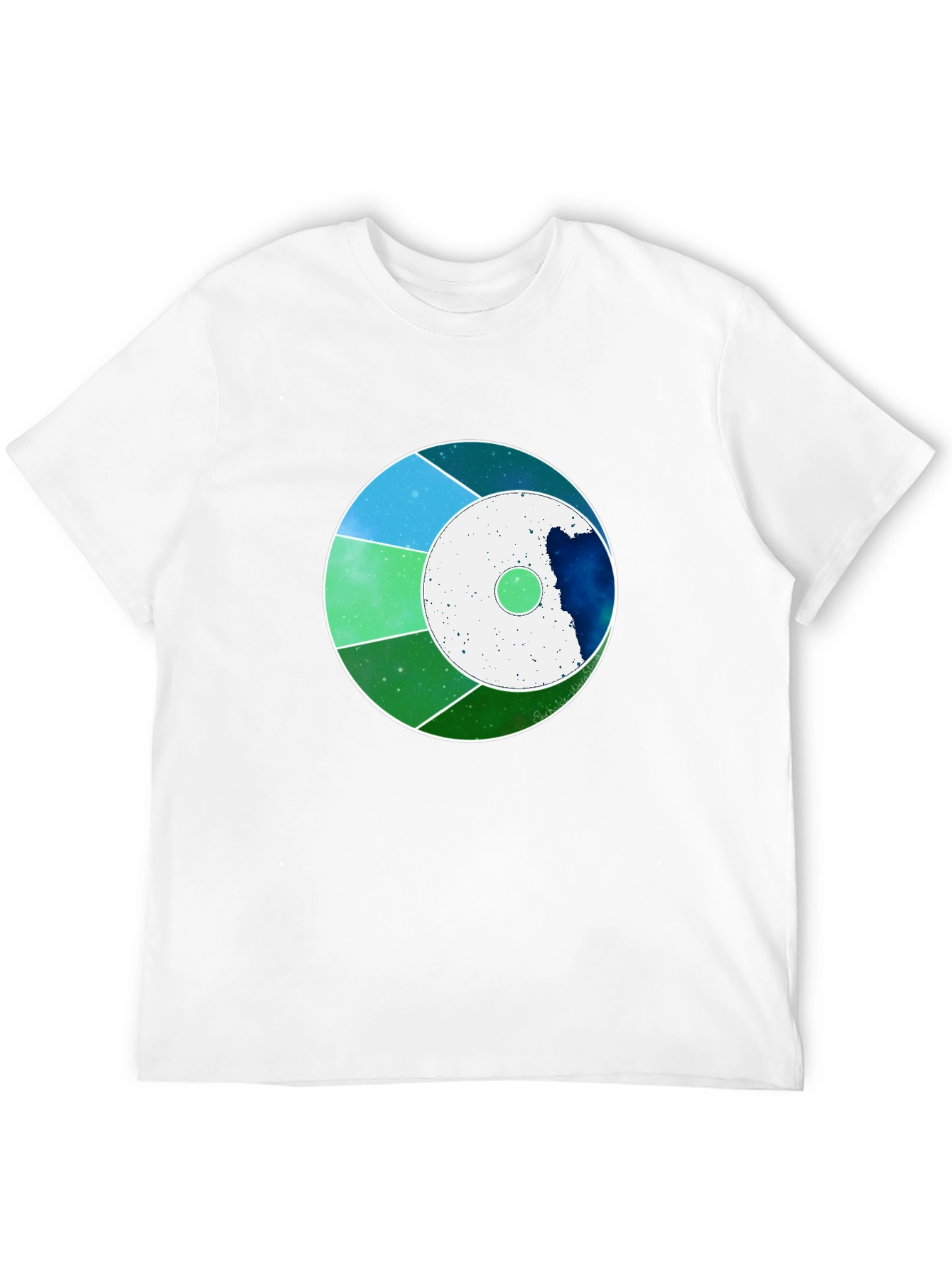 Cosmic Circle Graphic Tee - Modern Galaxy Design