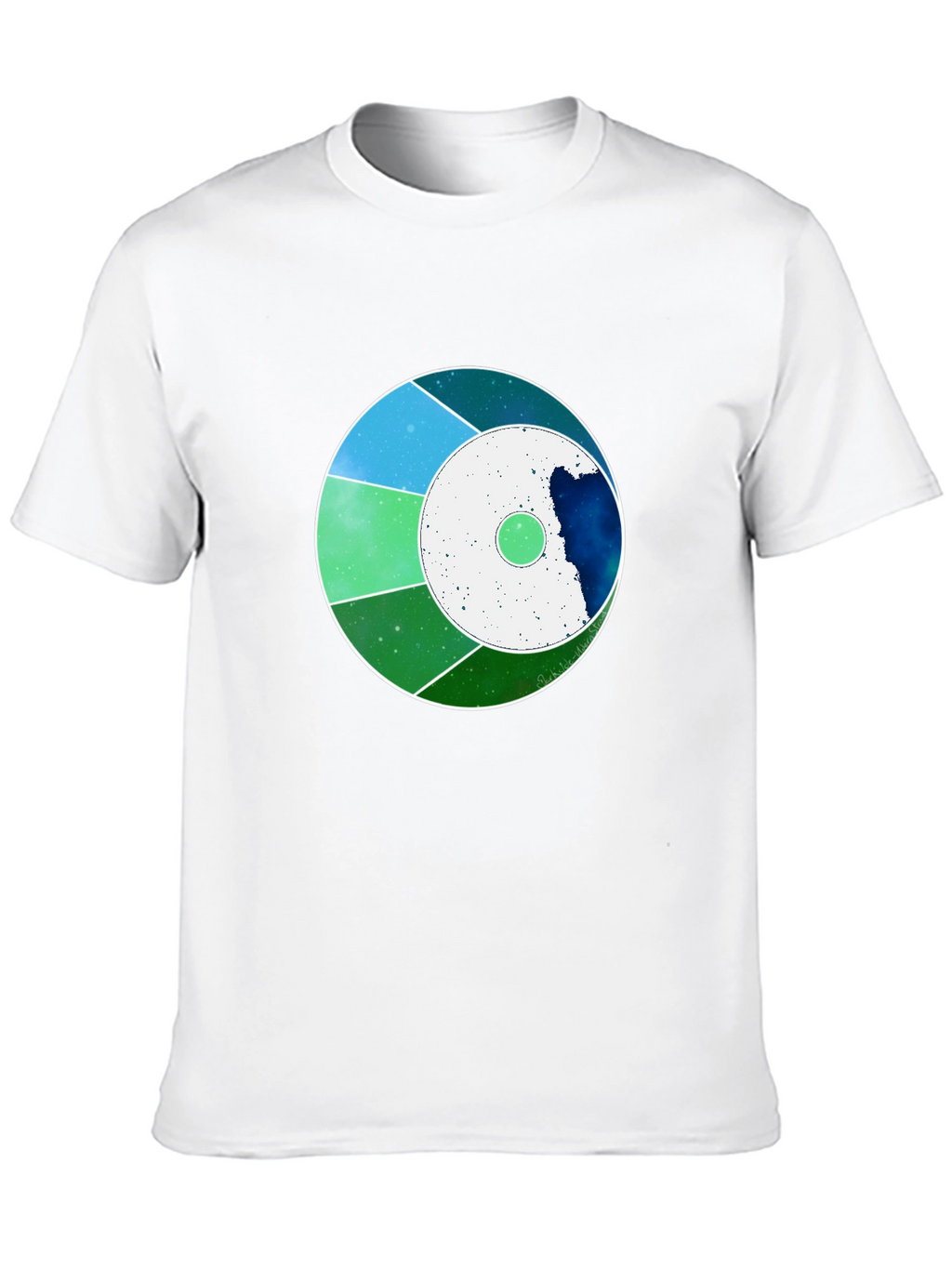 Cosmic Circle Graphic Tee - Modern Galaxy Design