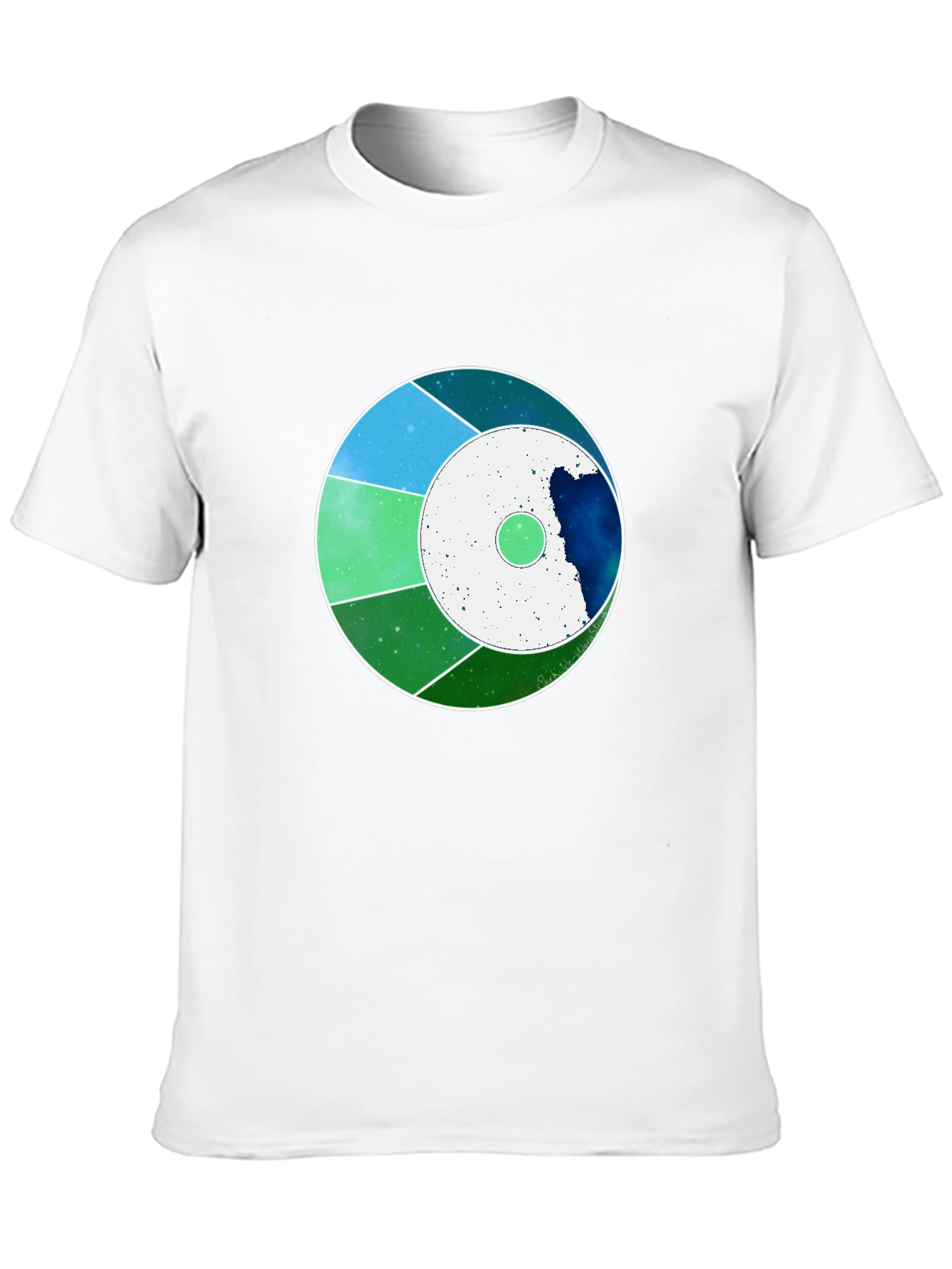 Cosmic Circle Graphic Tee - Modern Galaxy Design