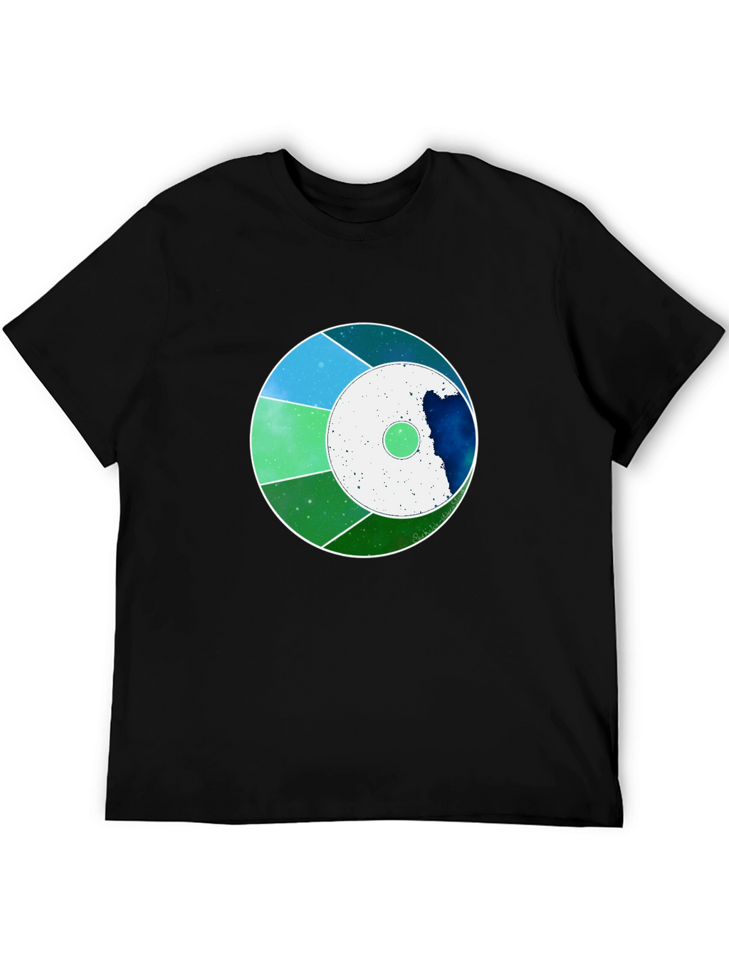 Cosmic Circle Graphic Tee - Modern Galaxy Design