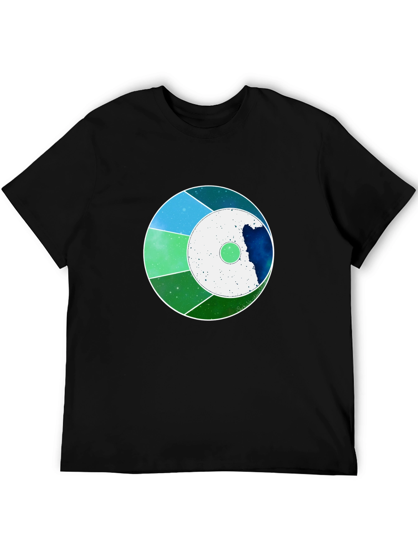 Cosmic Circle Graphic Tee - Modern Galaxy Design