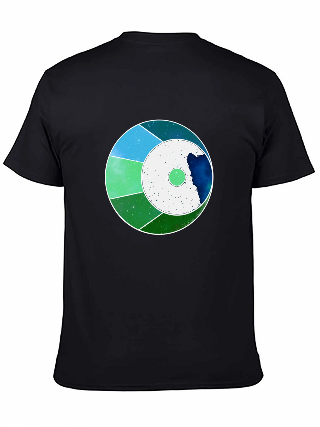 Cosmic Circle Graphic Tee - Modern Galaxy Design