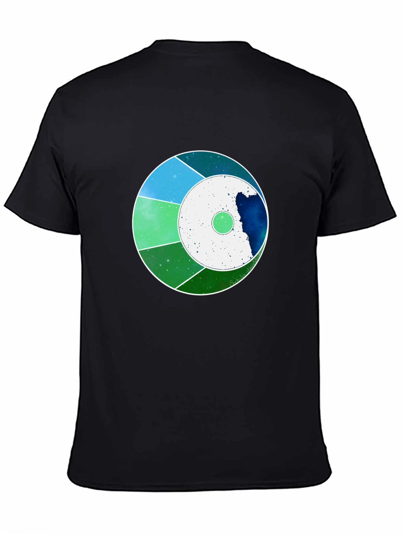 Cosmic Circle Graphic Tee - Modern Galaxy Design