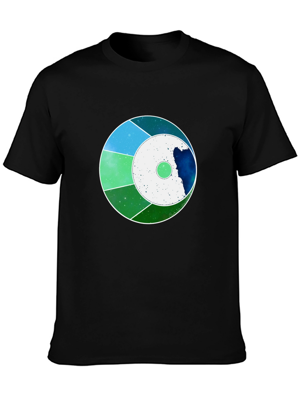 Cosmic Circle Graphic Tee - Modern Galaxy Design