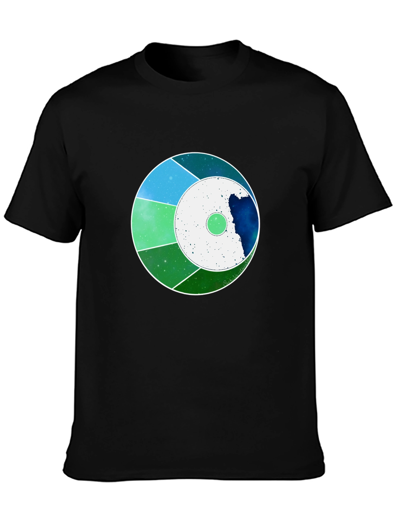 Cosmic Circle Graphic Tee - Modern Galaxy Design
