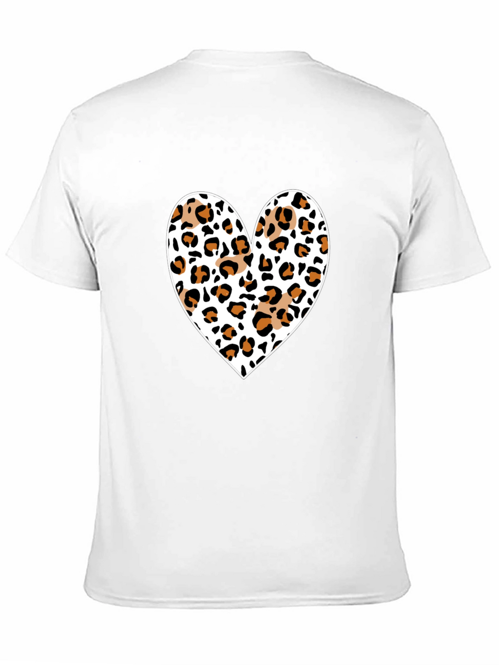 Leopard Print Heart Black Tee