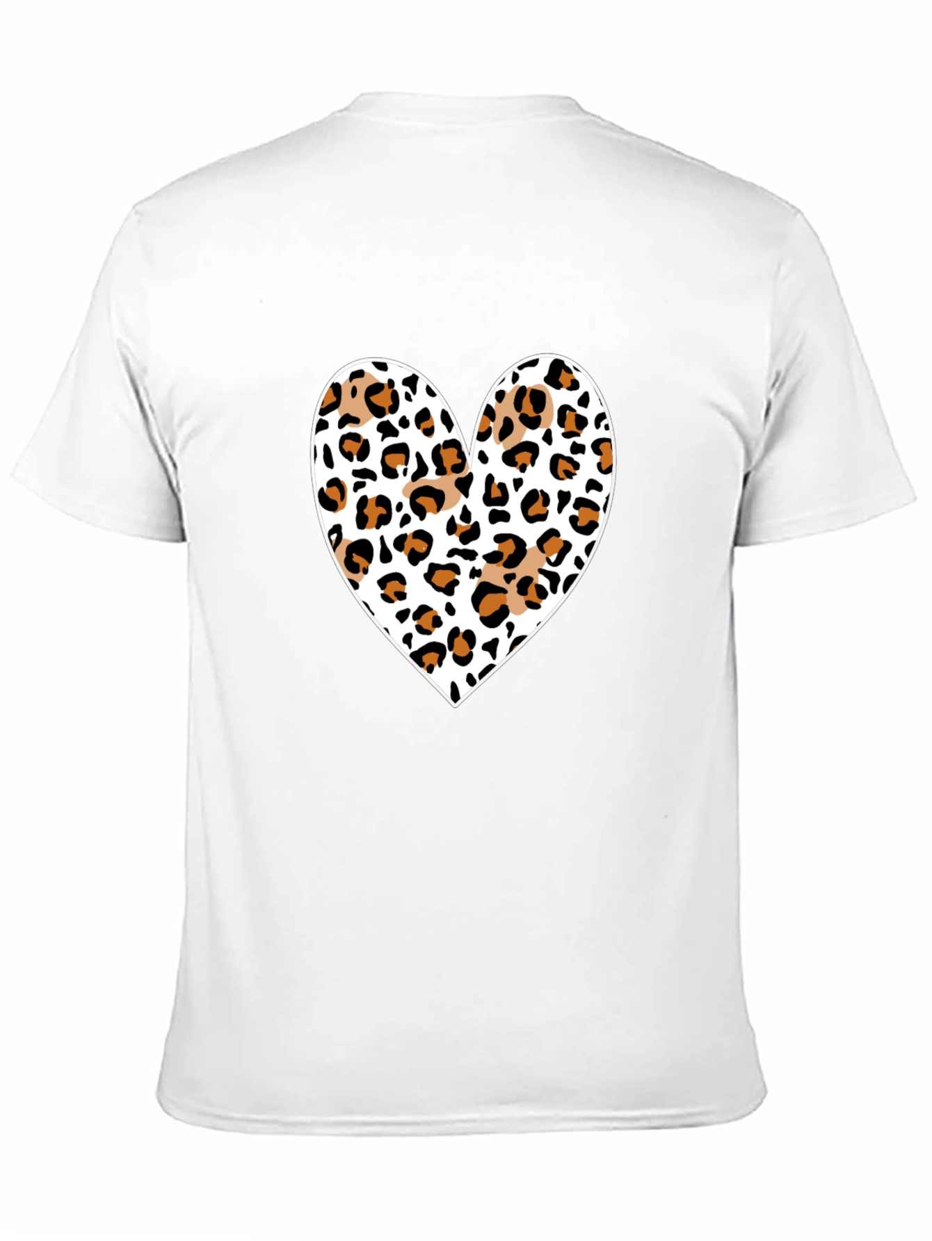 Leopard Print Heart Black Tee