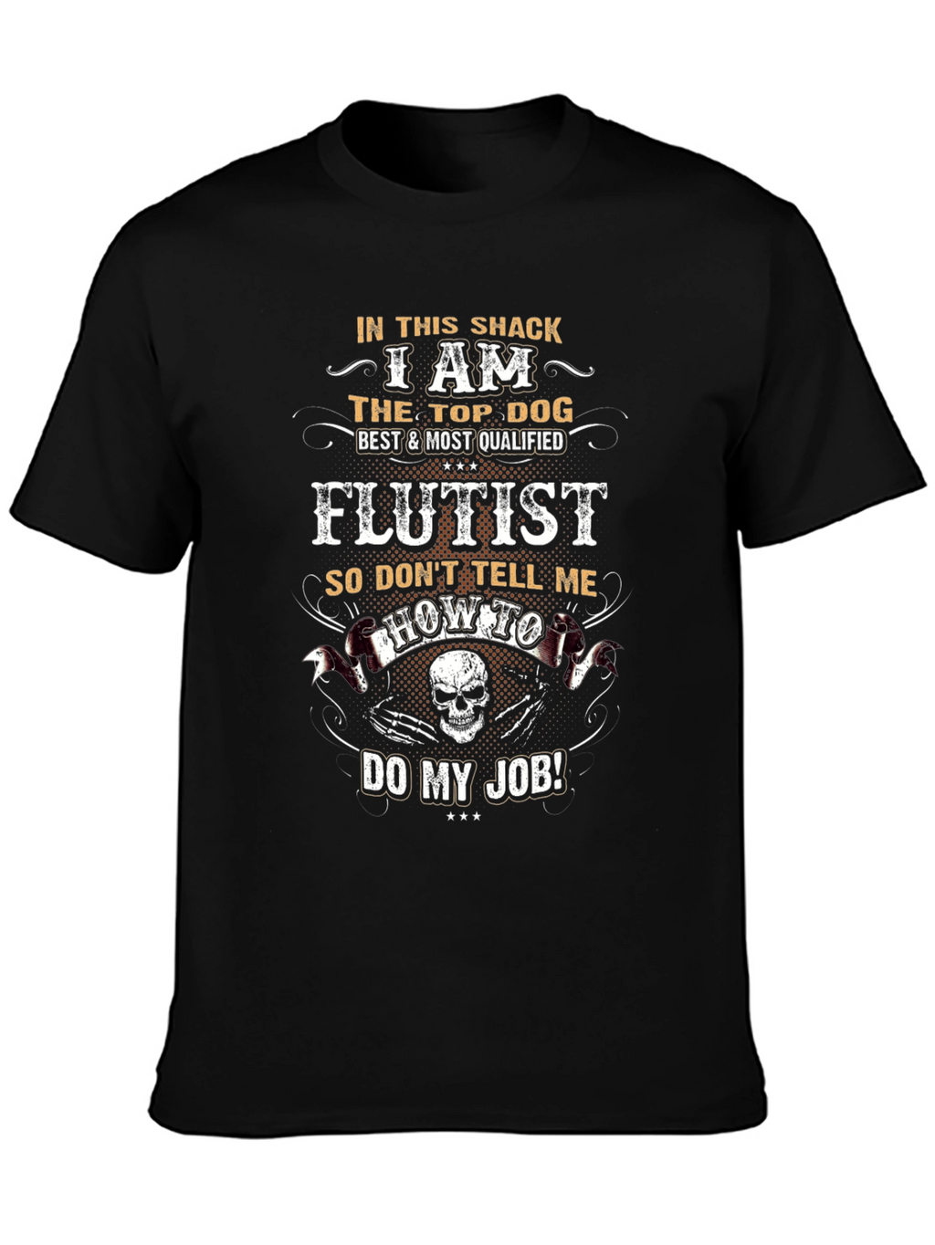 Flutist Top Dog Graphic T-Shirt