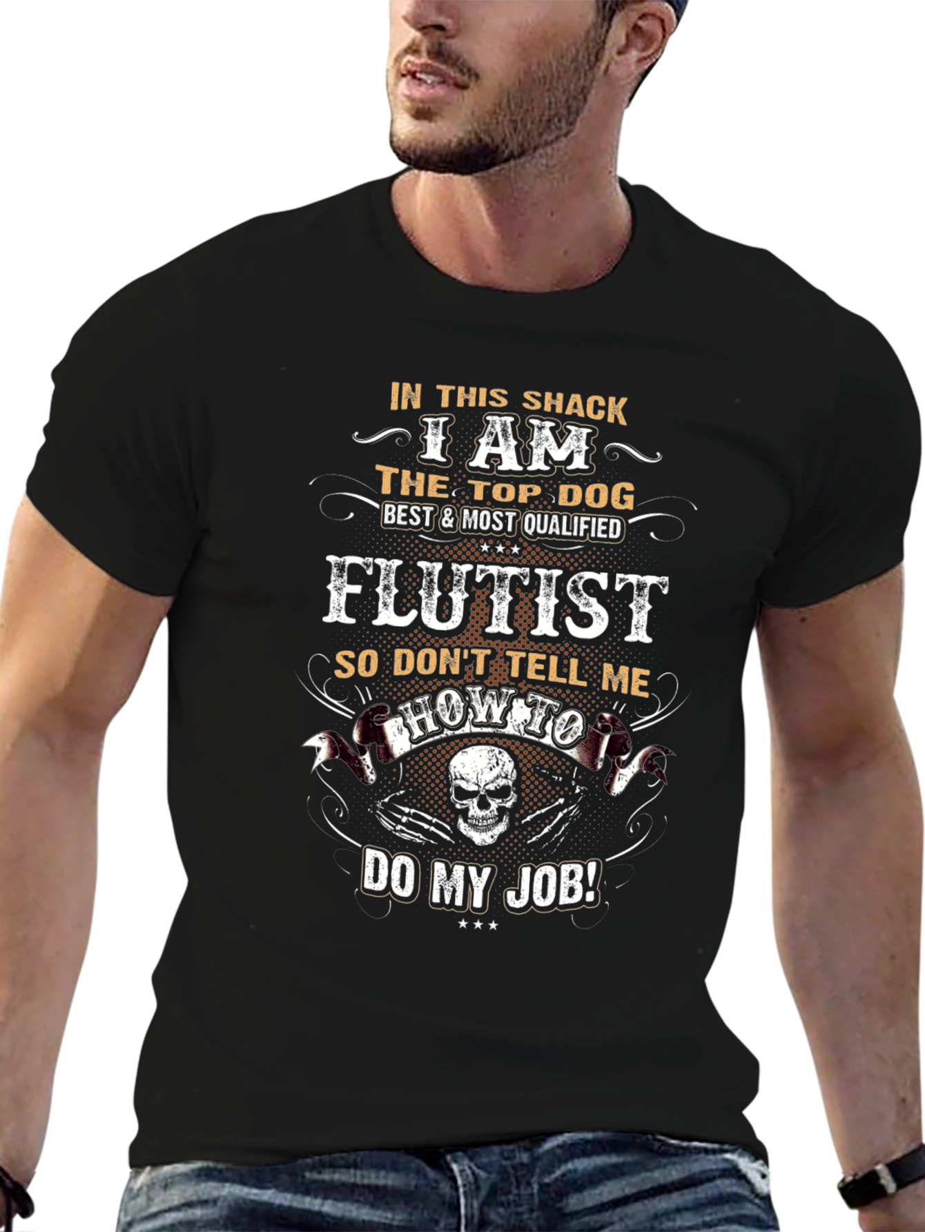 Flutist Top Dog Graphic T-Shirt