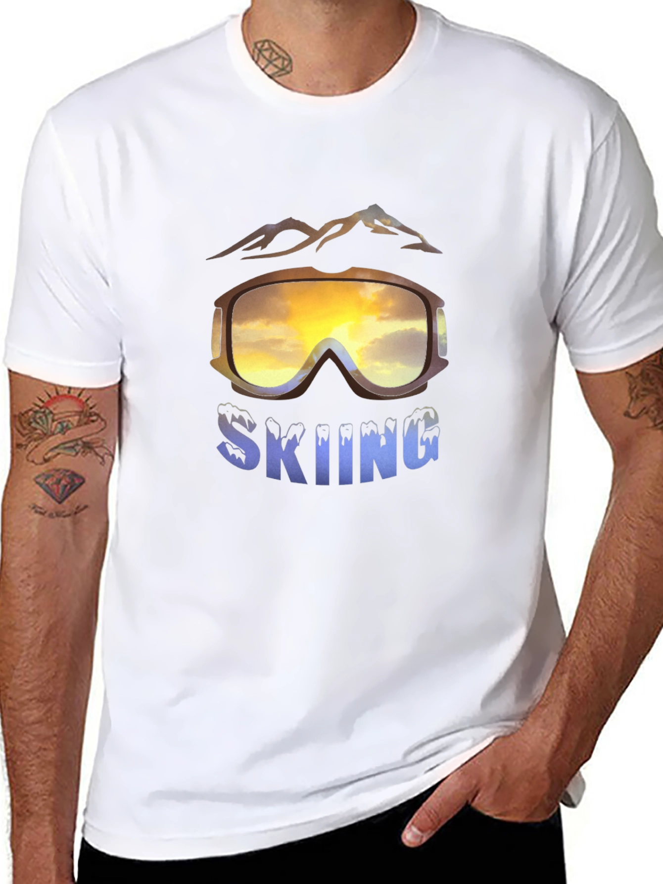 Skiing Graphic T-Shirt - Mountain Adventure Tee