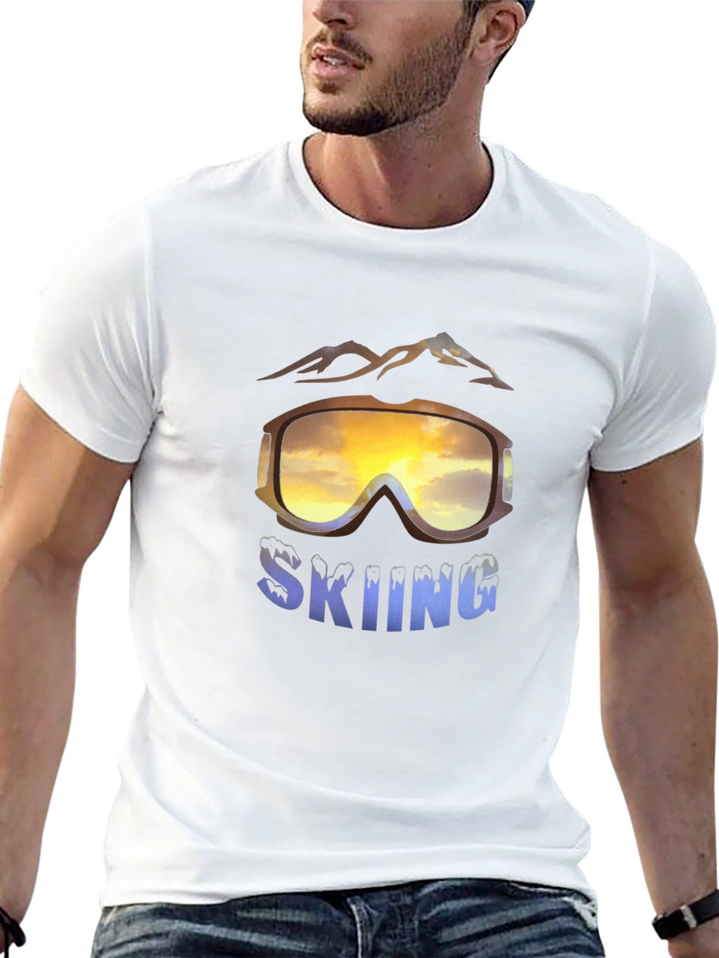 Skiing Graphic T-Shirt - Mountain Adventure Tee
