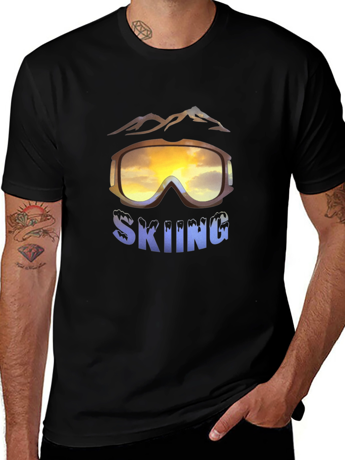 Skiing Graphic T-Shirt - Mountain Adventure Tee