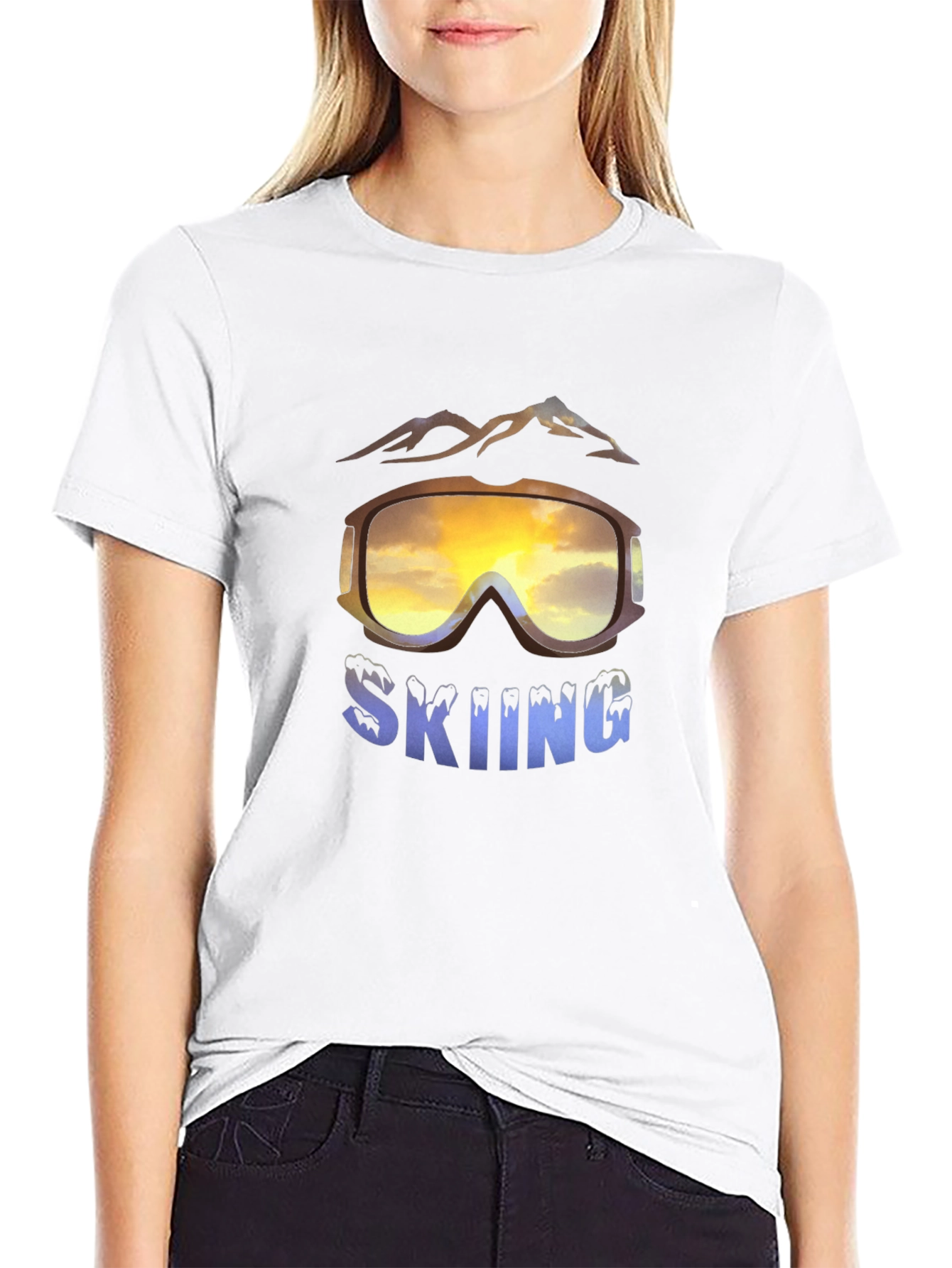Skiing Graphic T-Shirt - Mountain Adventure Tee