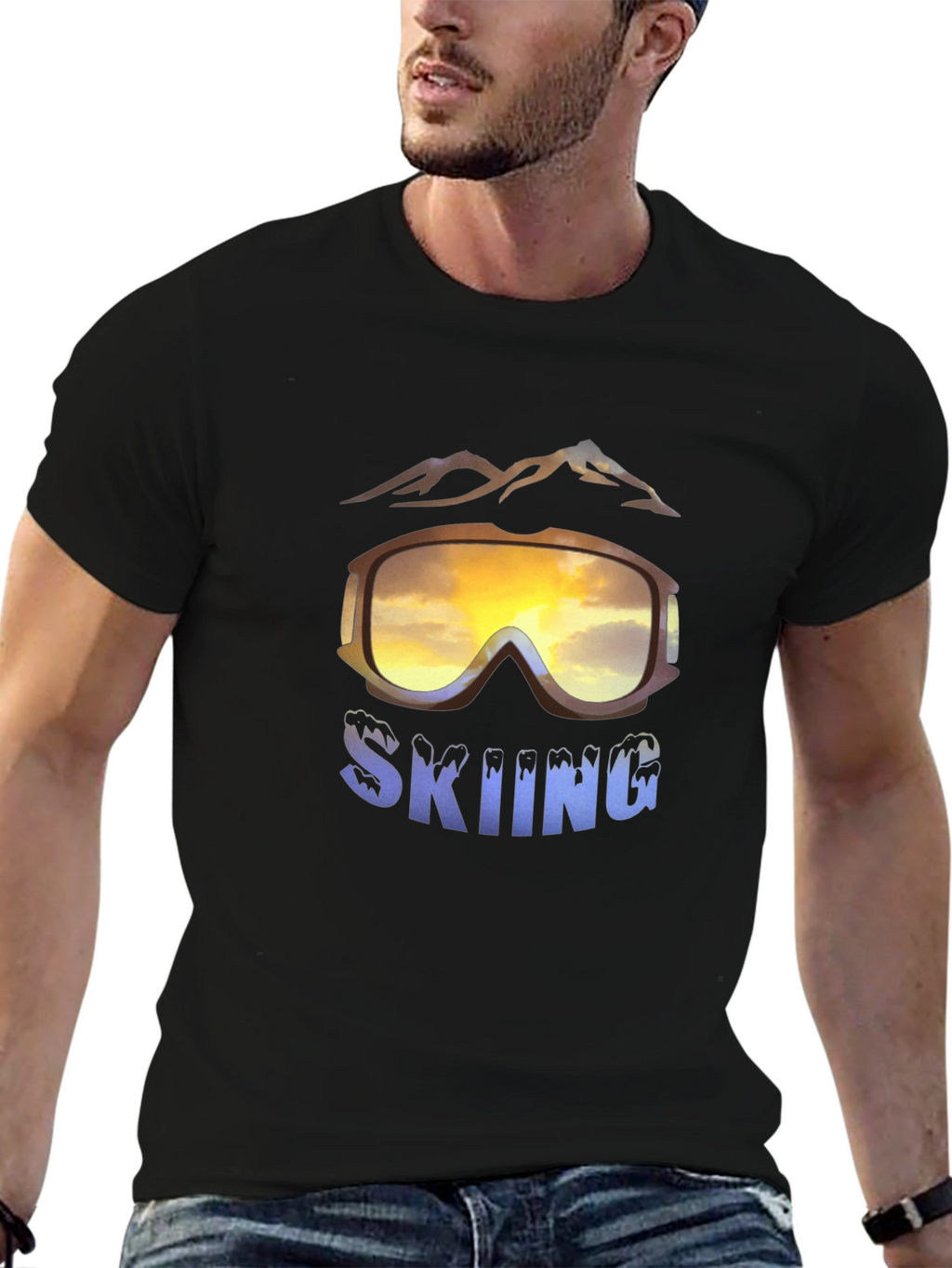 Skiing Graphic T-Shirt - Mountain Adventure Tee