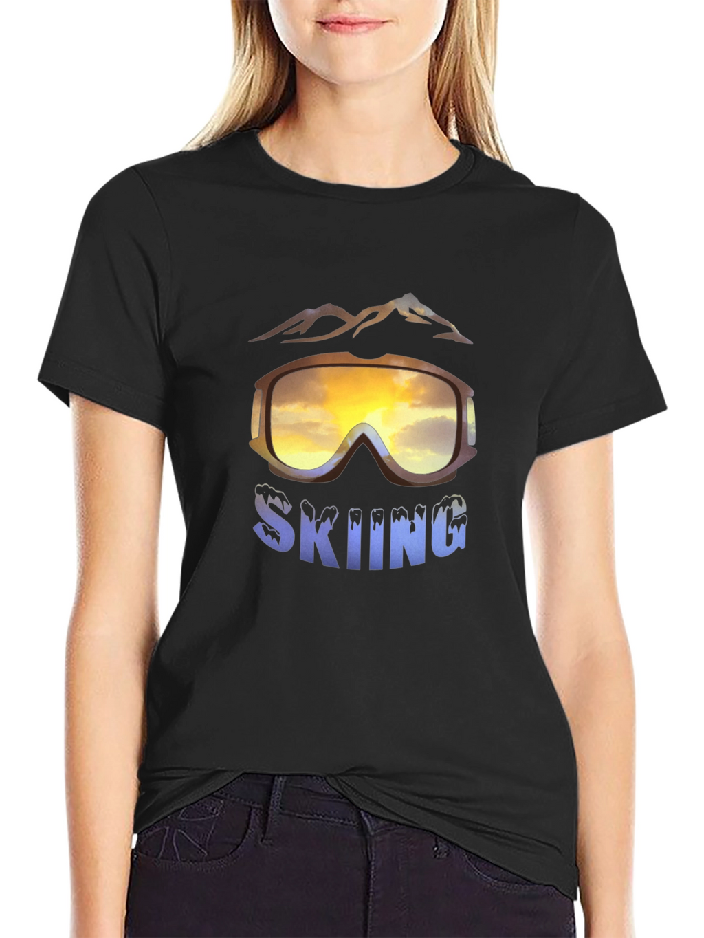 Skiing Graphic T-Shirt - Mountain Adventure Tee
