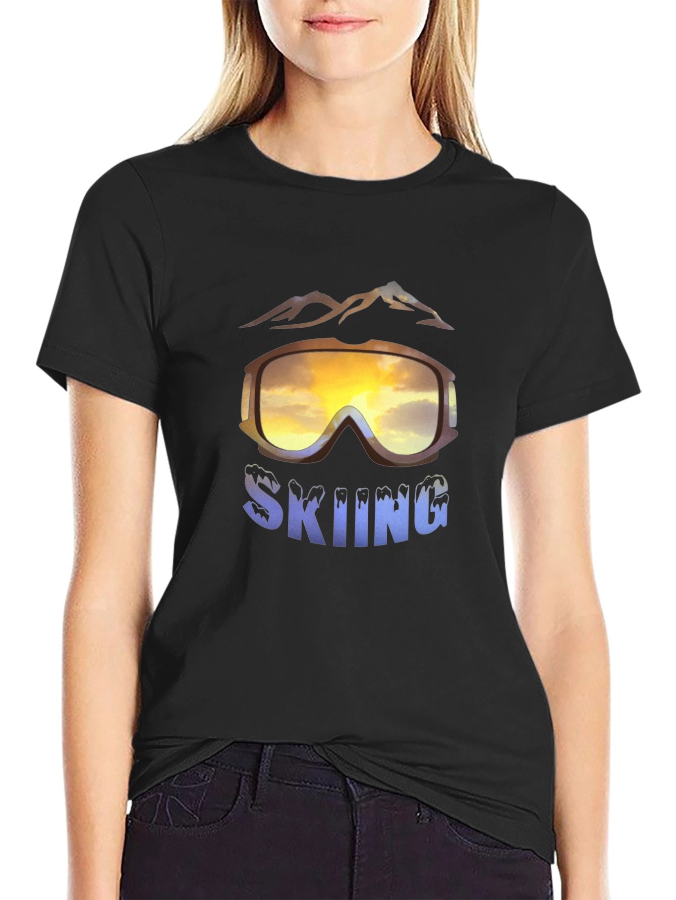 Skiing Graphic T-Shirt - Mountain Adventure Tee