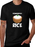 Powered by Rice T-Shirt - Funny Foodie Tee