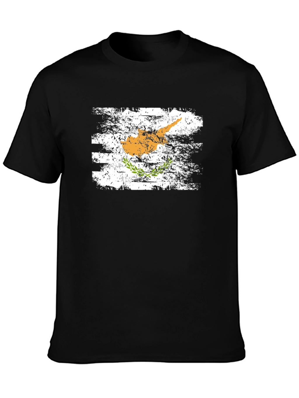 Cyprus Flag T-Shirt - Distressed Style Black Tee
