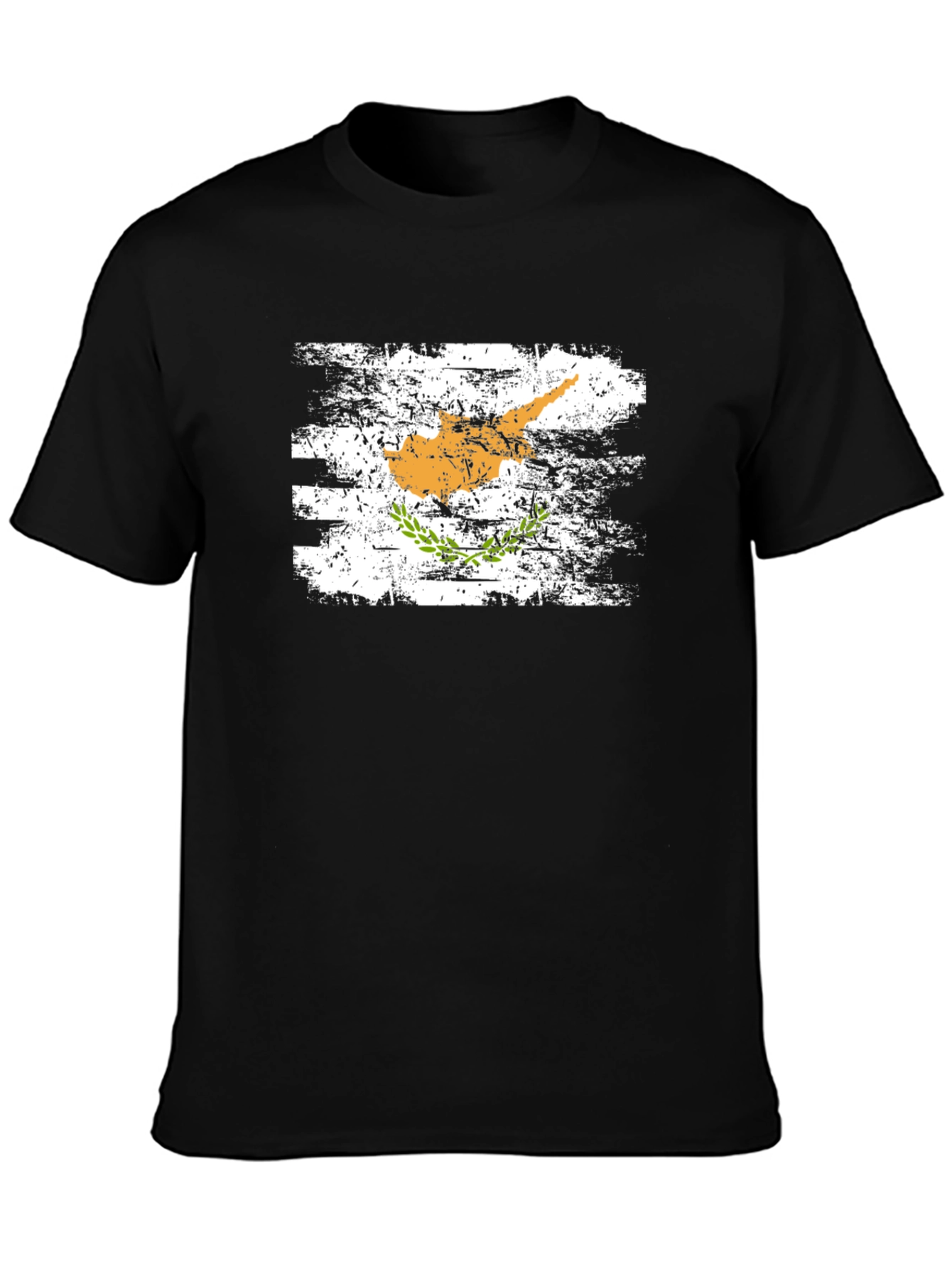 Cyprus Flag T-Shirt - Distressed Style Black Tee