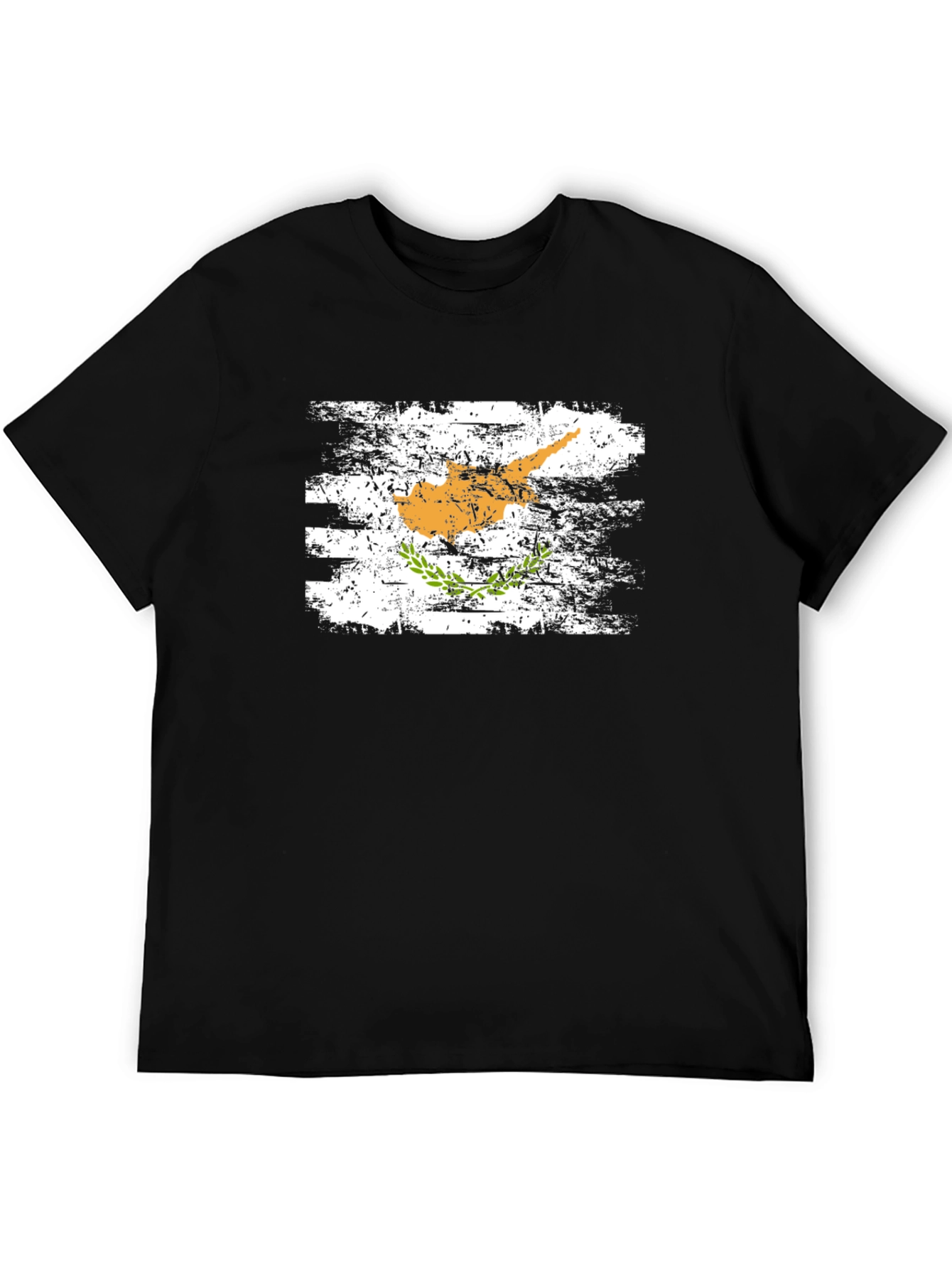 Cyprus Flag T-Shirt - Distressed Style Black Tee