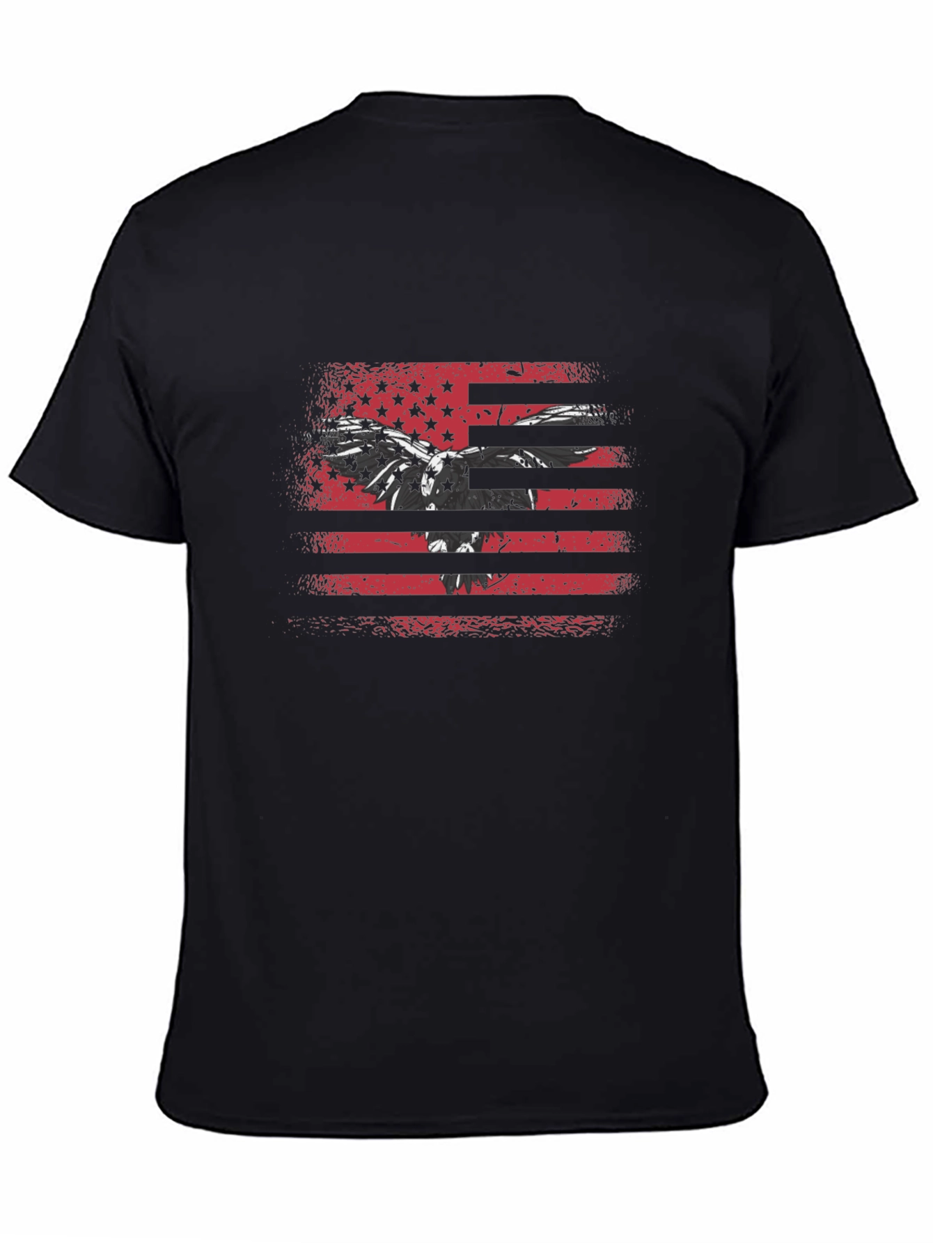 American Flag Eagle Black T-Shirt