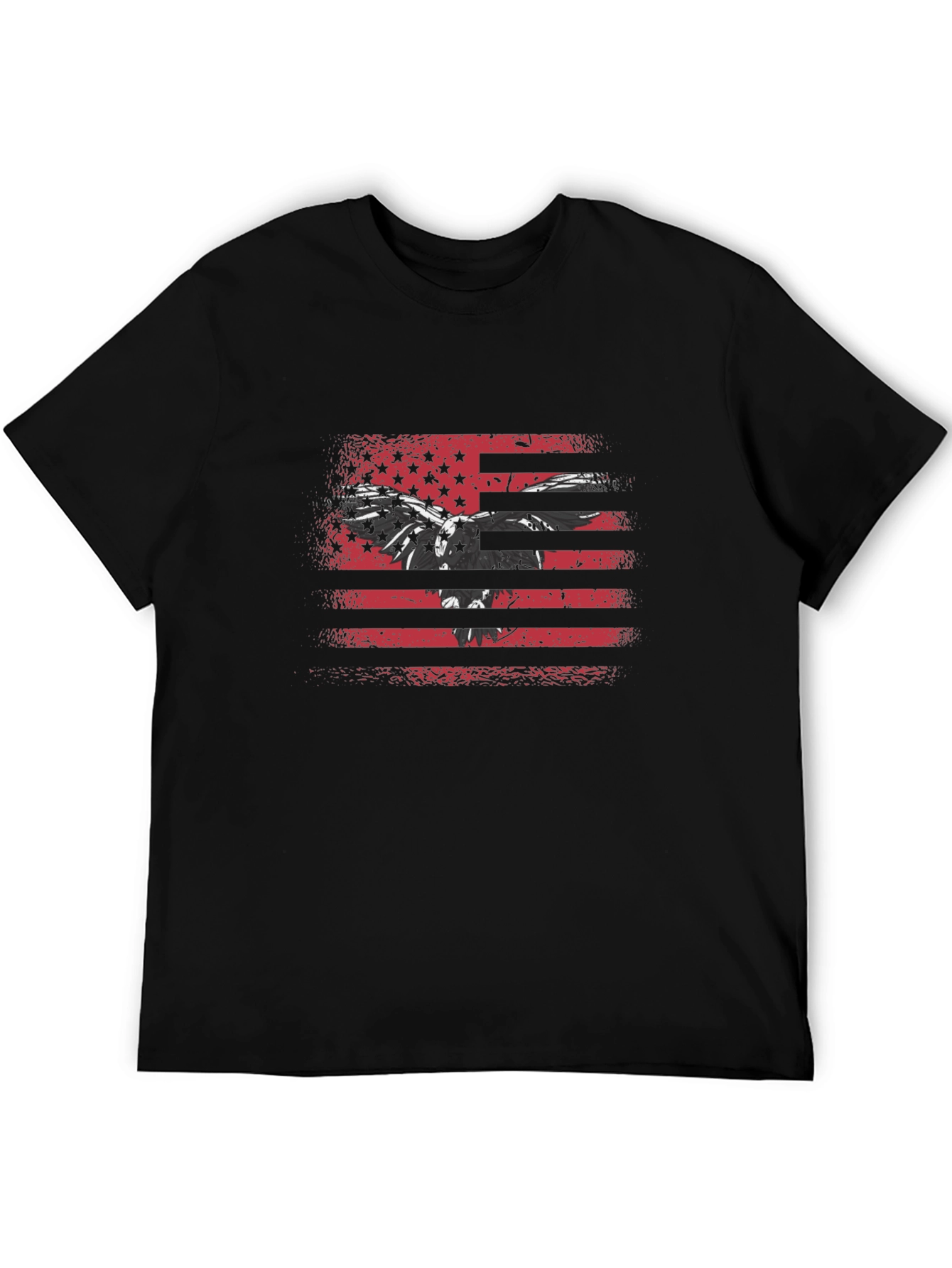 American Flag Eagle Black T-Shirt