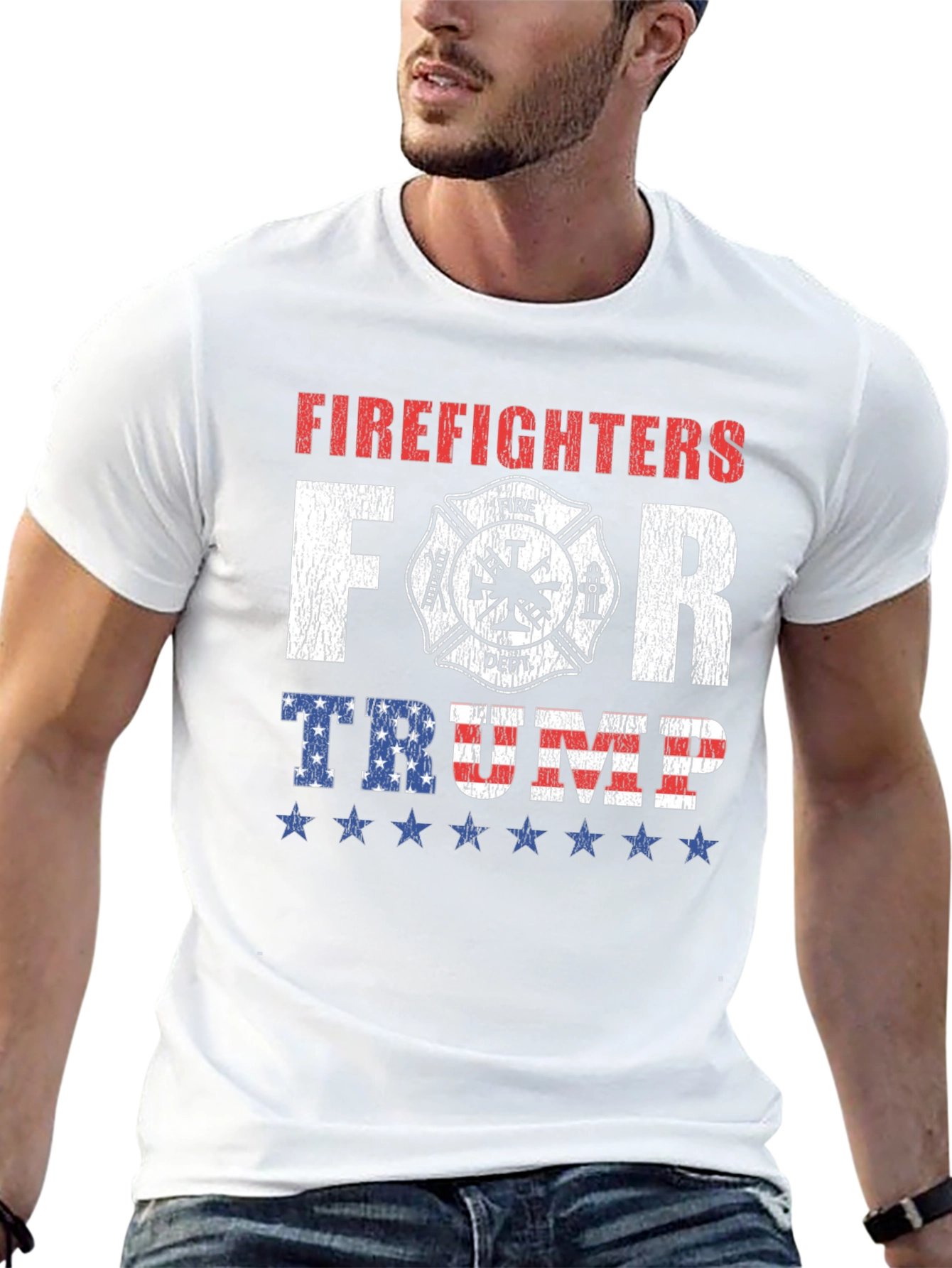 Firefighters For Trump Graphic T-Shirt