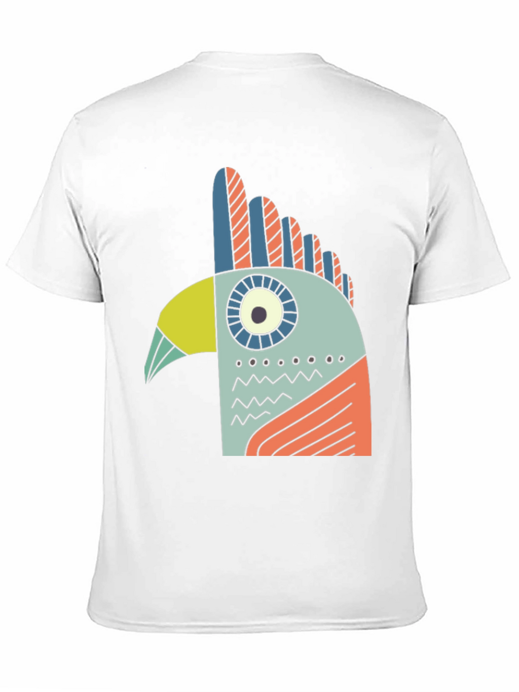 Abstract Bird Graphic Tee - Black Cotton T-Shirt