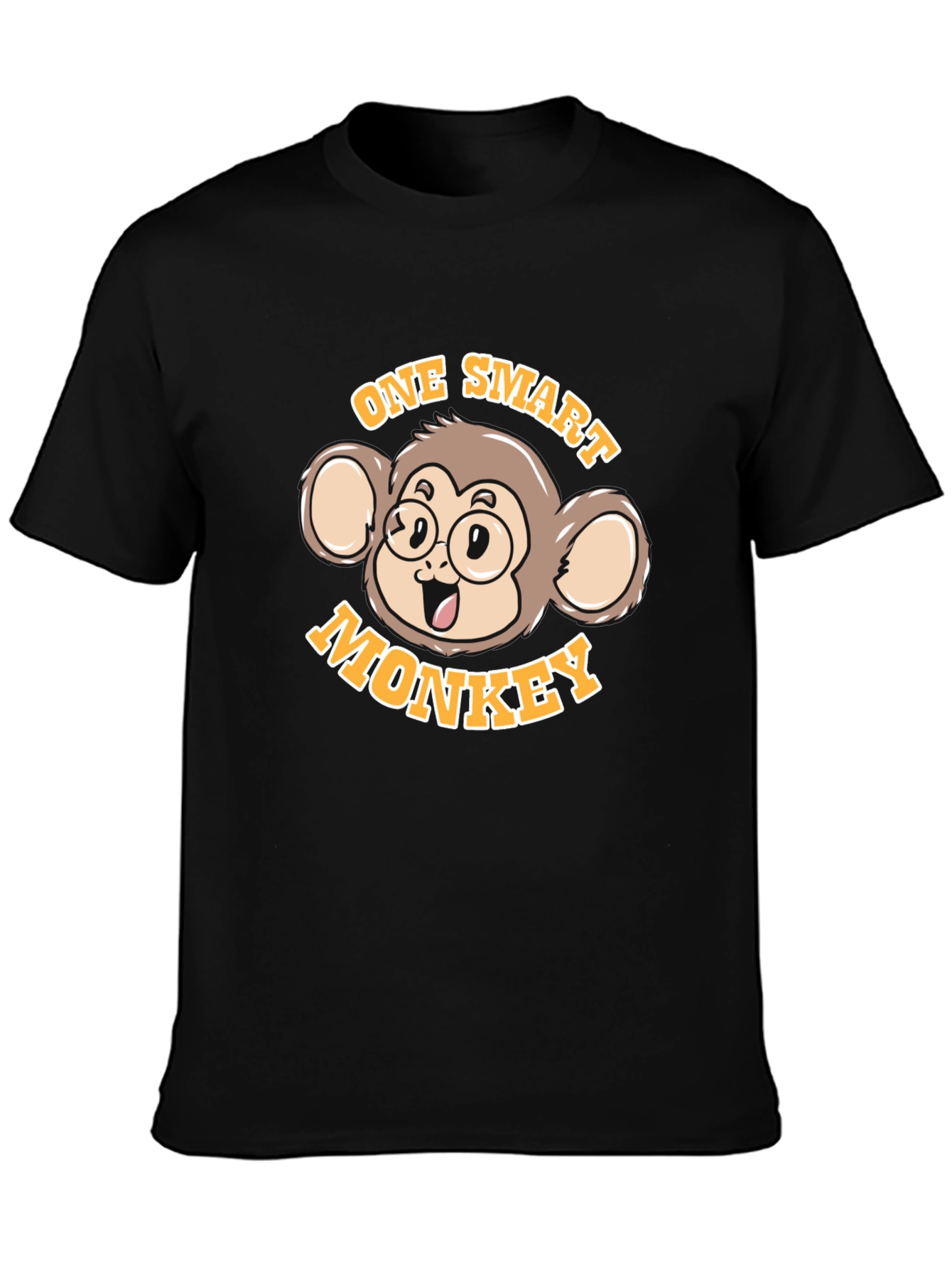 One Smart Monkey Graphic Tee - Unisex Black T-Shirt
