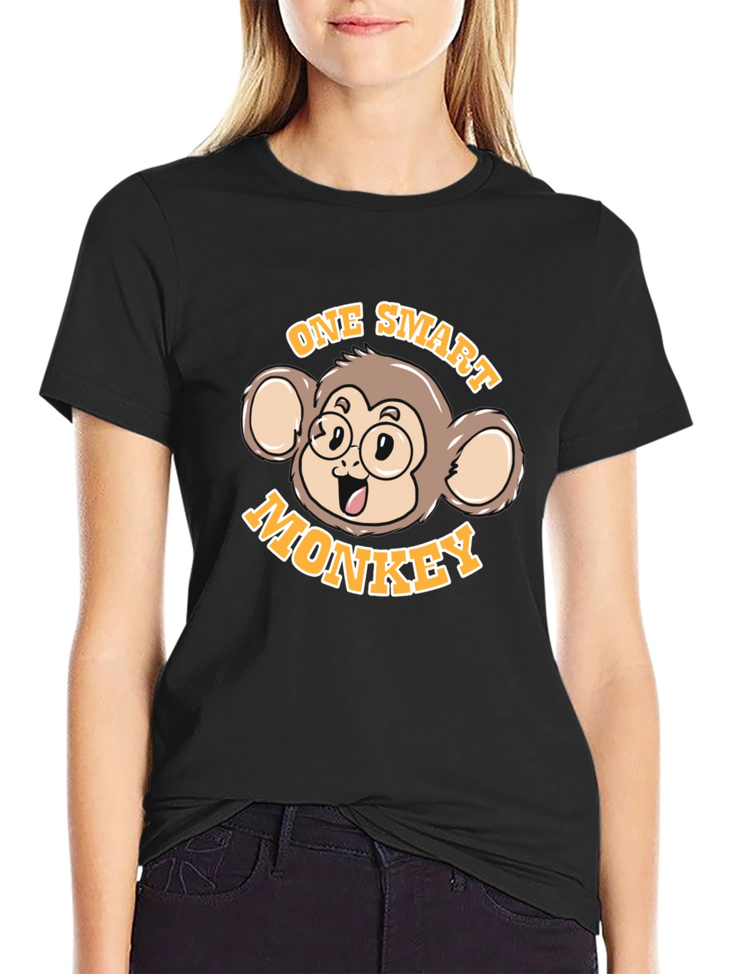 One Smart Monkey Graphic Tee - Unisex Black T-Shirt