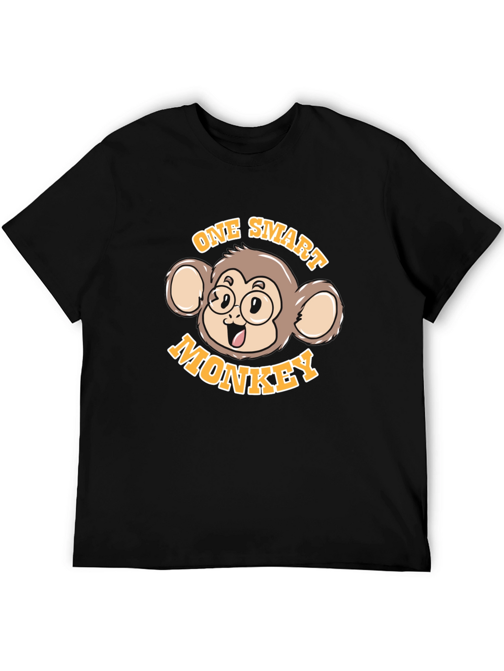 One Smart Monkey Graphic Tee - Unisex Black T-Shirt