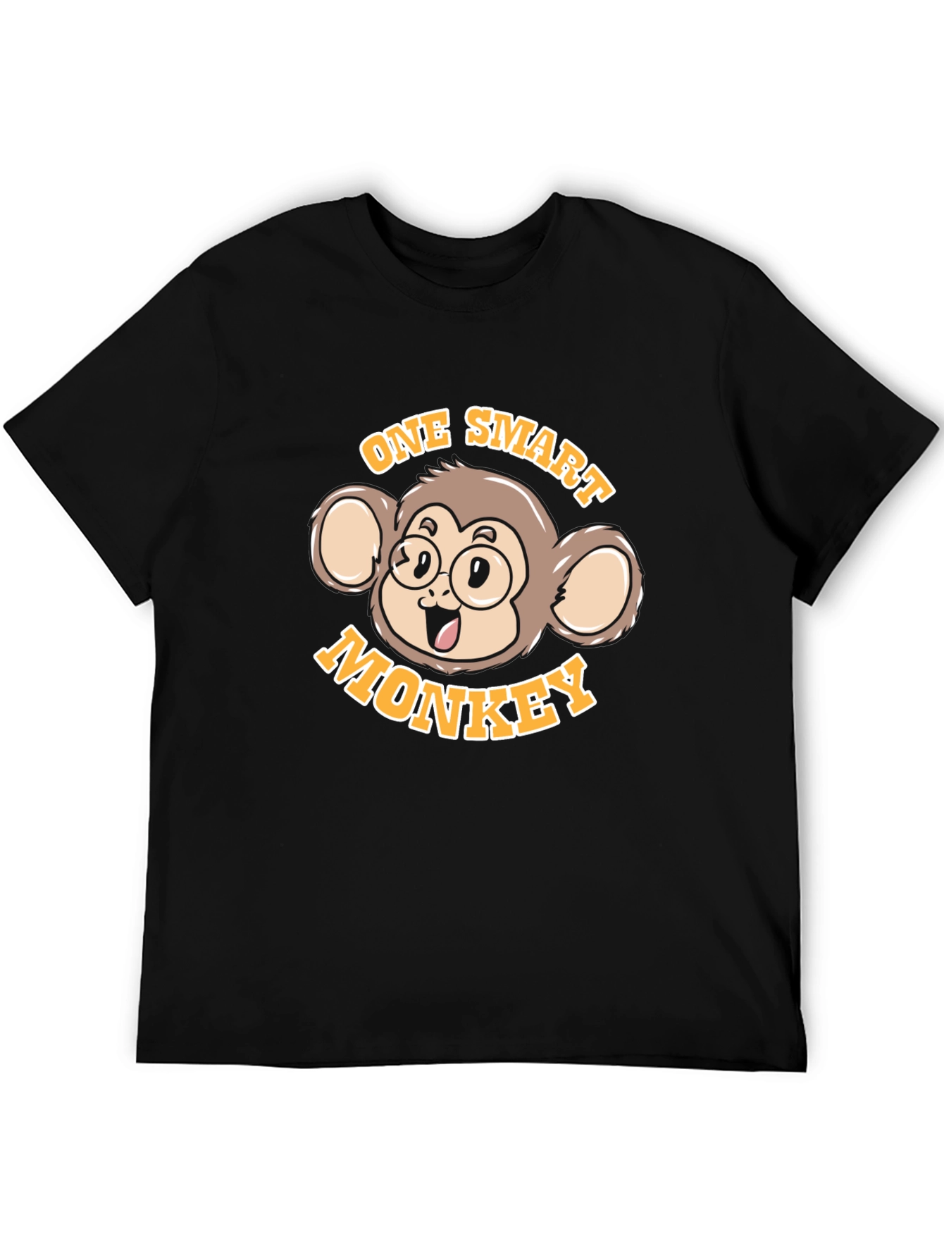 One Smart Monkey Graphic Tee - Unisex Black T-Shirt