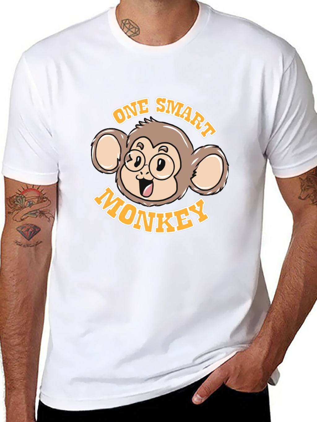 One Smart Monkey Graphic Tee - Unisex Black T-Shirt