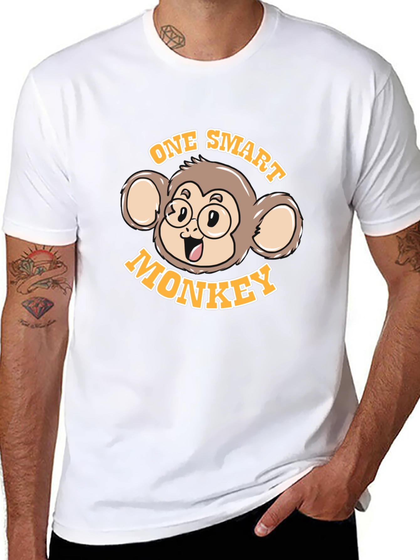 One Smart Monkey Graphic Tee - Unisex Black T-Shirt