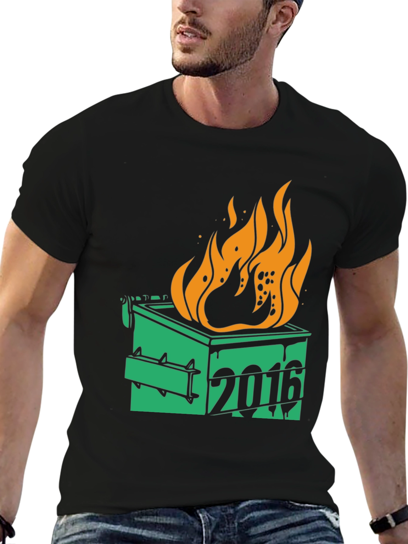 2016 Dumpster Fire Graphic Tee - Black