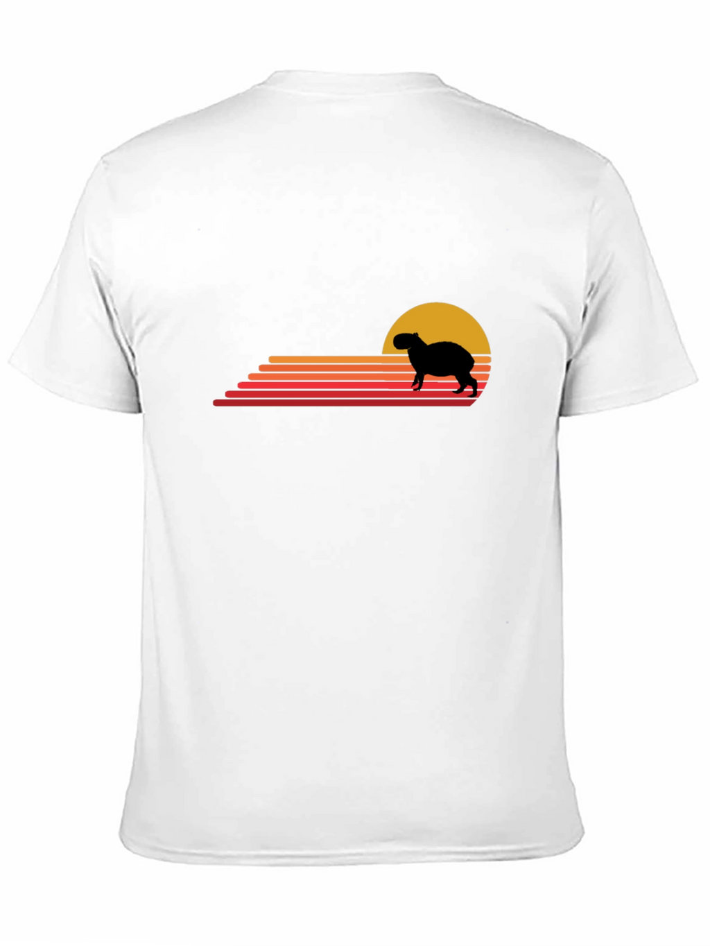 Capybara Sunset Graphic Tee - Retro Style