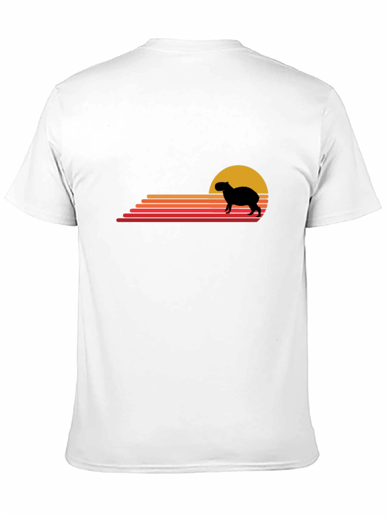 Capybara Sunset Graphic Tee - Retro Style