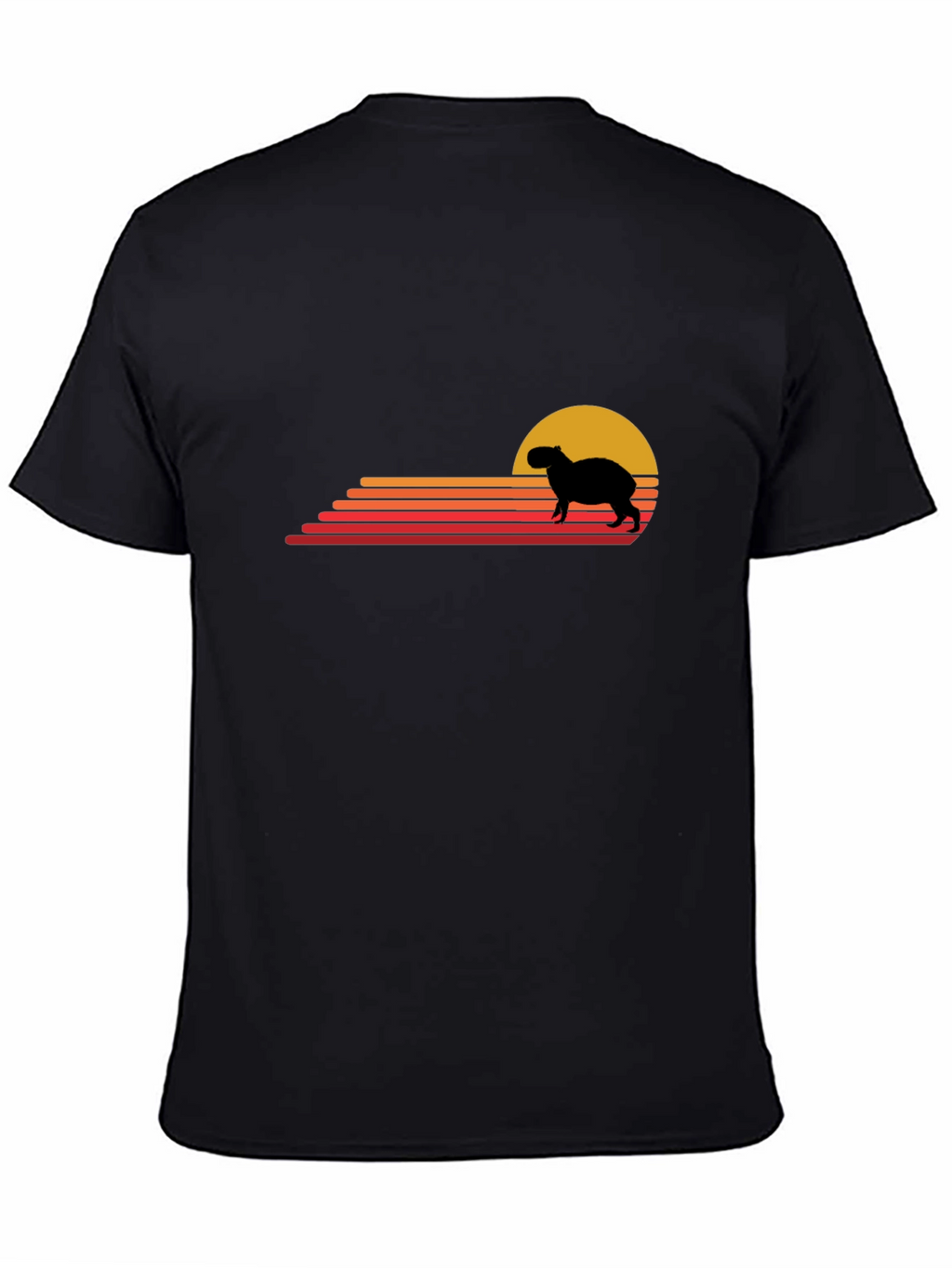 Capybara Sunset Graphic Tee - Retro Style