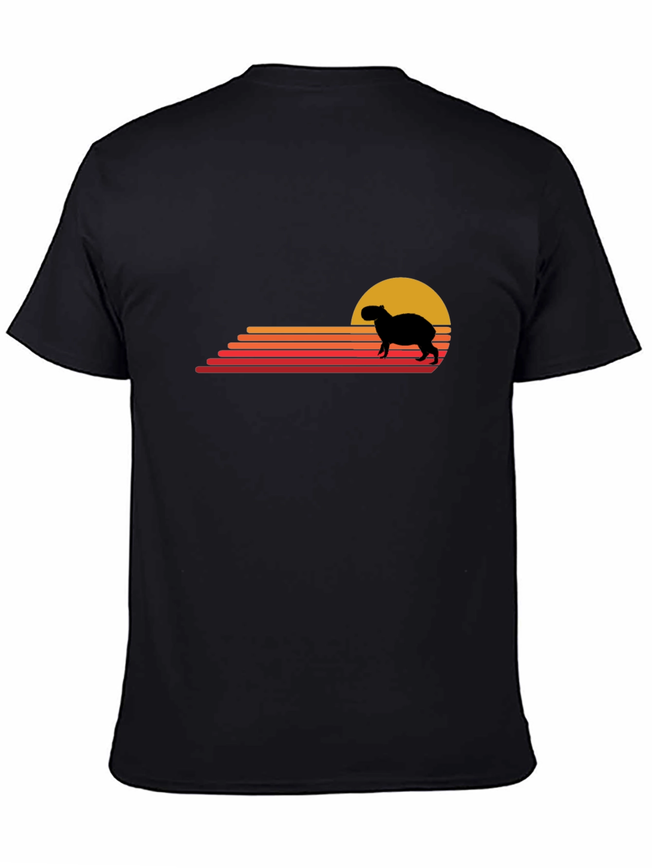 Capybara Sunset Graphic Tee - Retro Style