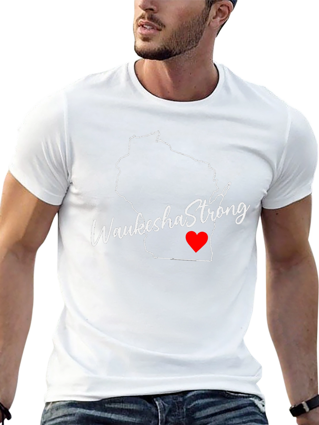 Waukesha Strong Wisconsin Outline T-Shirt