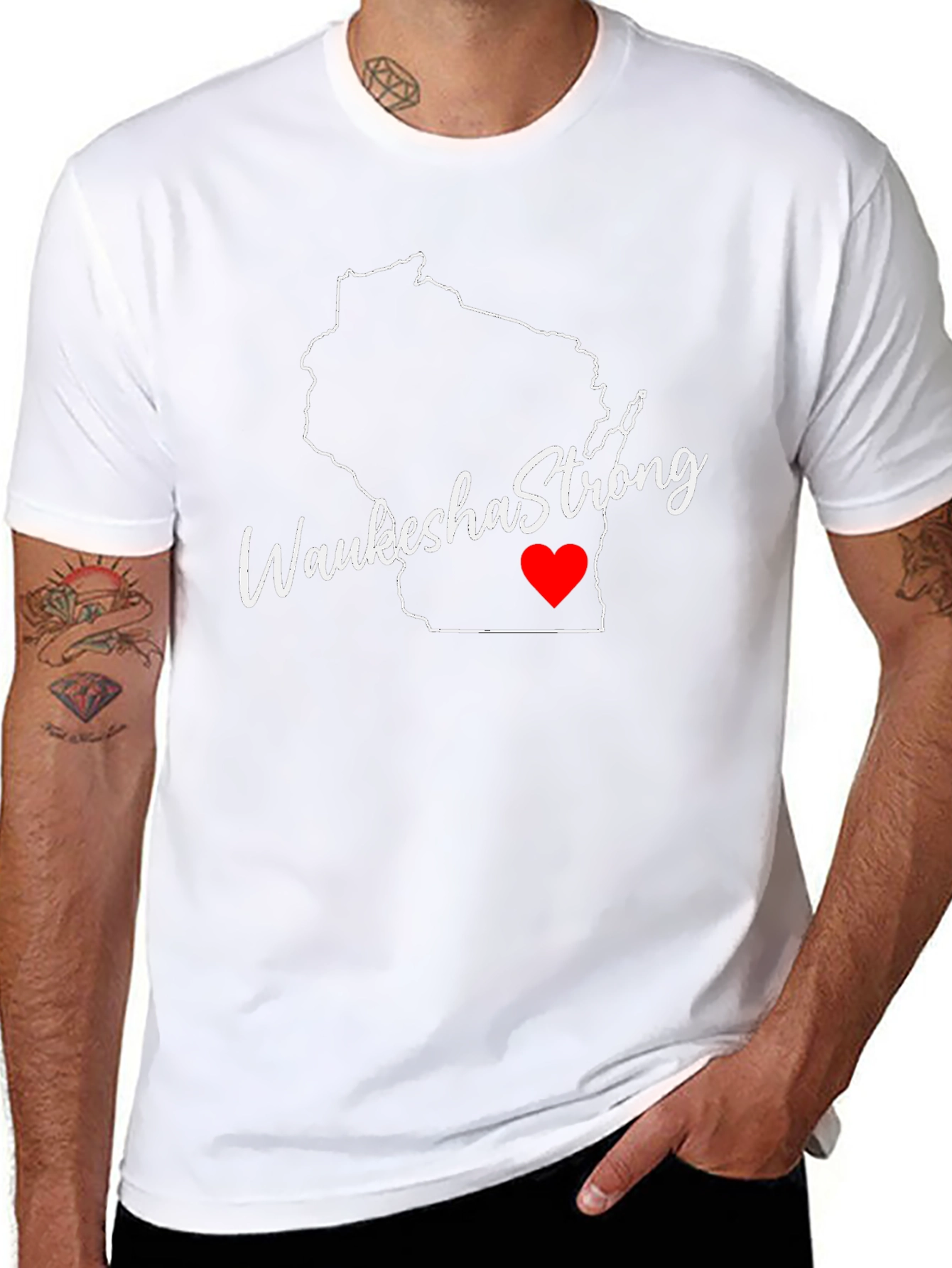 Waukesha Strong Wisconsin Outline T-Shirt