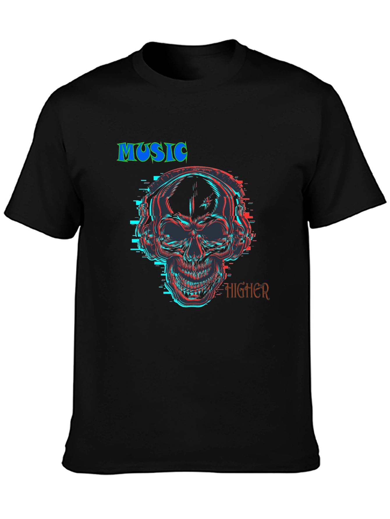 Music Higher Skull Graphic T-Shirt