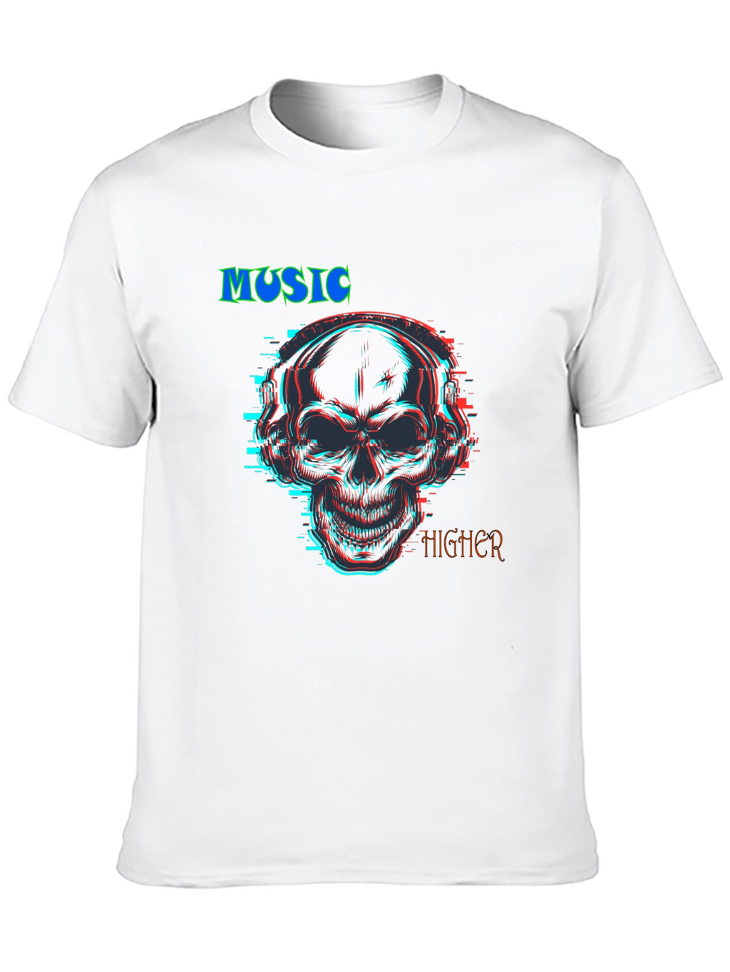 Music Higher Skull Graphic T-Shirt